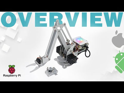 Freenove Robot Arm Kit for Raspberry Pi 5 4 B 3 B+ Zero 2 W, Stepper Motor, Metal Structure, Clamping Mode, Drawing Mode, Record and Replay, App Control