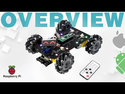 Freenove Mecanum Wheel Car Kit for Raspberry Pi Pico W H WH, Dot Matrix Expressions, Obstacle Avoidance, Line Tracking, Light Tracing, Colorful Light, App