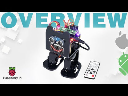 Freenove Bipedal Robot Kit for Raspberry Pi Pico W H WH, LED Matrix Expressions, Obstacle Avoidance, Colorful Lights, Buzzer, Speaker, App