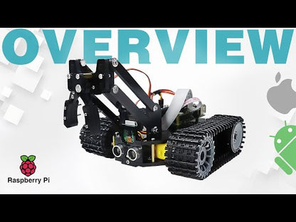 Freenove Tank Robot Kit for Raspberry Pi 5 4 B 3 B+ Zero 2 W, Crawler Chassis, Grab Objects, Ball Tracing, Line Tracking, Obstacle Avoidance, App Control, Camera, Servo