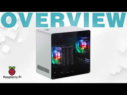 Freenove Raspberry Pi 5 Case Mini, 1/2 M.2 NVMe SSD Slots, PWM ARGB Fans Light Sync, Tower Cooler, Power Button, Setup Software