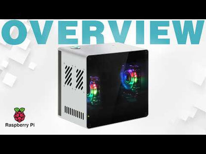 Freenove Raspberry Pi 5 Mini Case, 2/4 M.2 NVMe SSD Slots, PWM ARGB Fans Light Sync, Stereo Speakers, 3.5 mm and Optical Audio